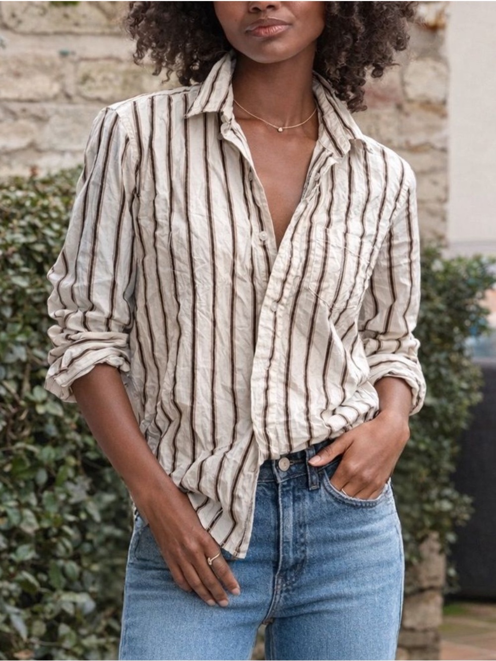 Frank & Eileen Barry Crinkle Stripe  Button Down
